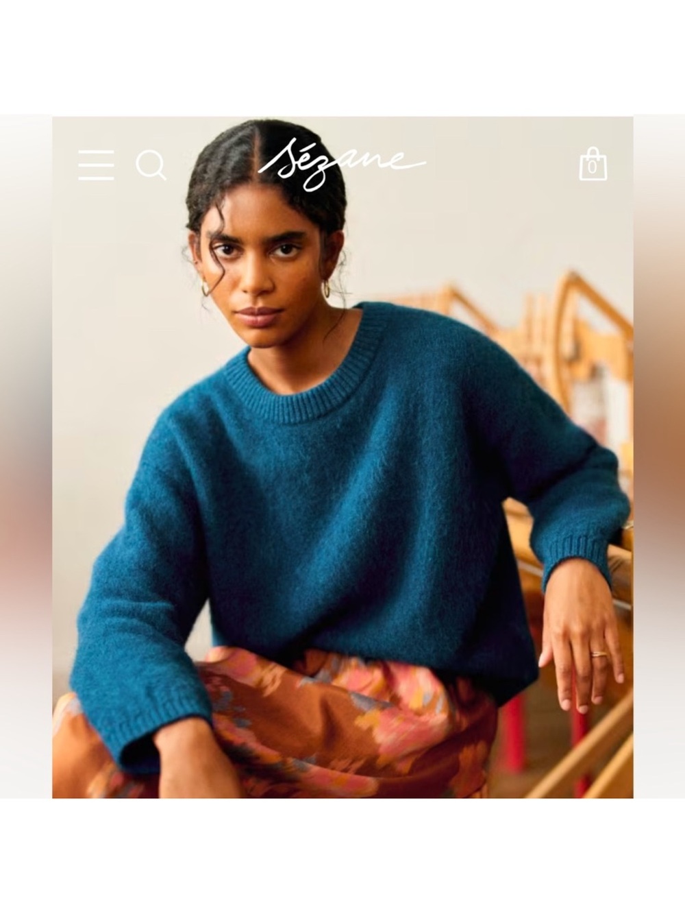 EUC SZ S Sezane Teal Blue Amiel Sweater No Flaws, Unworn that I can recall Rare!